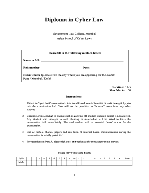 Cyber Law Question Paper PDF  Form