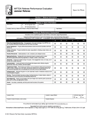 Jammer Referee WFTDA Referee Performance Evaluation