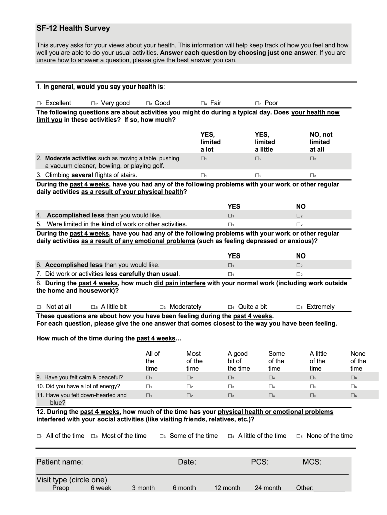 Sf12  Form