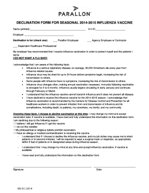 PWS Flu Declination Form