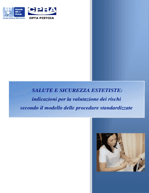 SALUTE E SICUREZZA ESTETISTE Azienda USL 3 Pistoia  Form