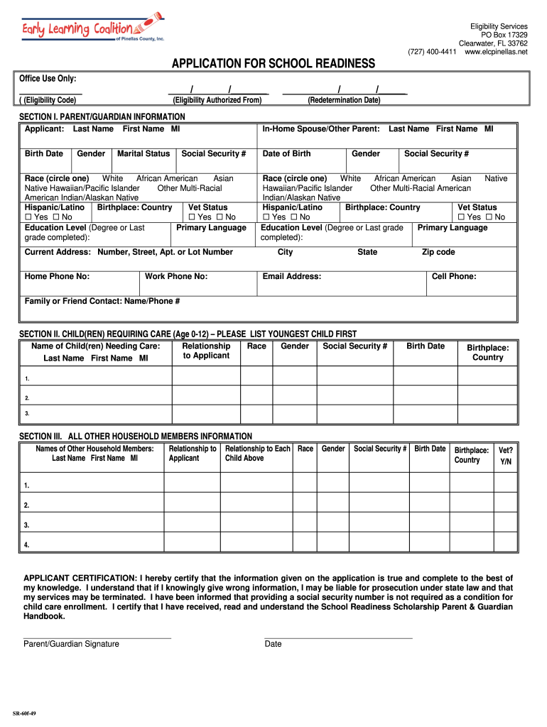  Redetermination Packet ELC of Pinellas County 2013-2024