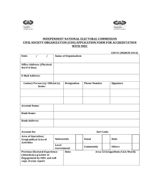 Cso Application Form