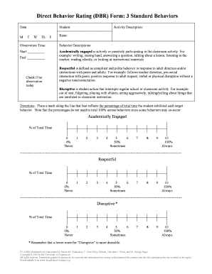 Dbr Behavior Descriptions Form