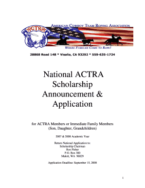 Actra Scholarship Application Form