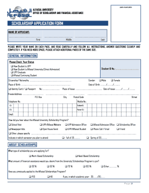 Need Base Scholarship Application Form C Alfaisal University