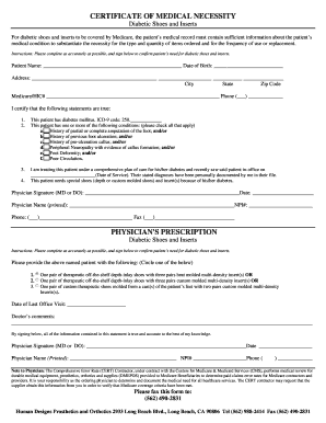 Medicare Diabetic Shoes Form