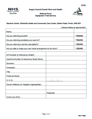 Uk Council Social Work  Form