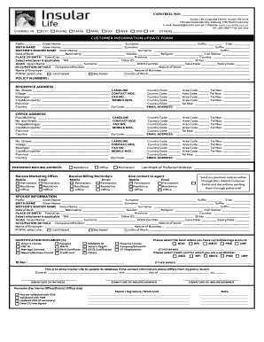 Customer Information Update Form PDF Insular Life