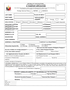 Dfa Passport  Form