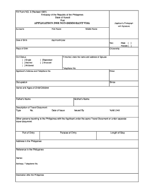 Philippine Embassy Kuwait  Form