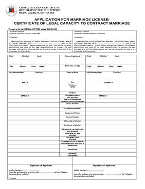 Dubai Marriage Certificate Sample  Form