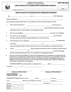 Affidavit of Legitimation Sample  Form