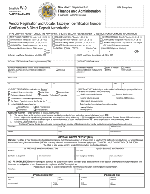 NM Substitute W9 Vendor New Mexico Arts Nmarts  Form