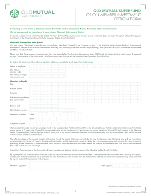 Orion Pension Fund  Form