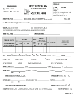 Elementary School Application Form