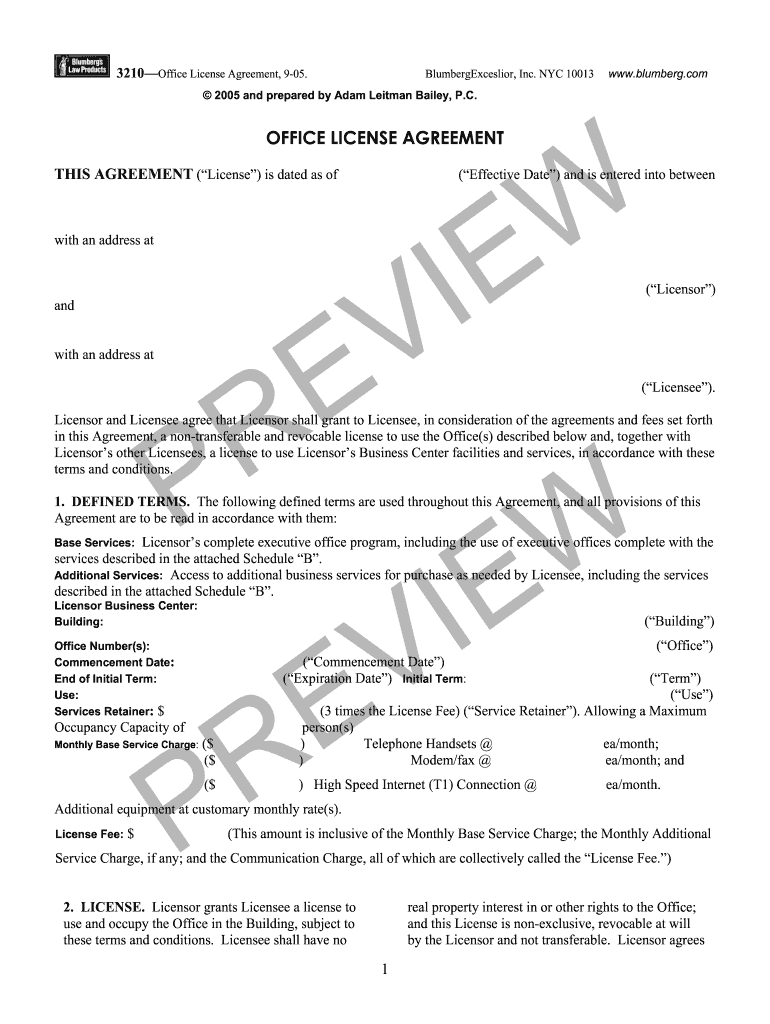 Lease Agreement for Renting Office Space  Form