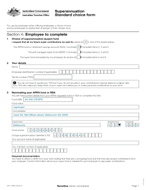 Superannuation Standard Choice Form