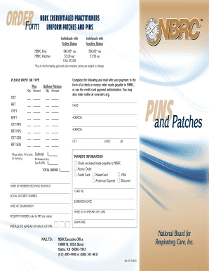 Nbrc Rrt Pin  Form