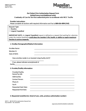 Behavioral Health Outpatient Prior Authorization Form Magellan