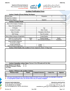 IMS F13a Accident Notification Form Ehss