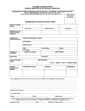 Alumni Association Registration Form