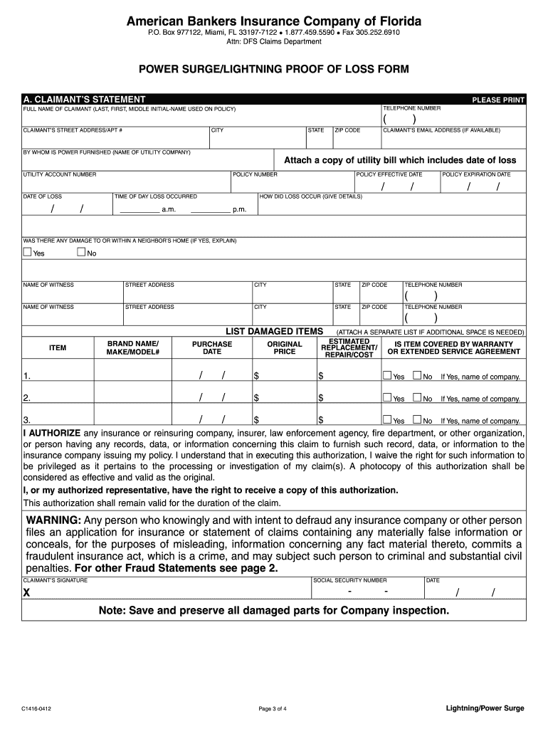 Power Surger Assurant Form