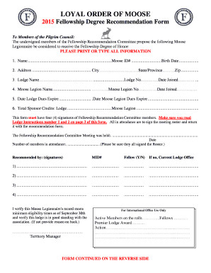 Moose Fellowship Degree Requirements  Form