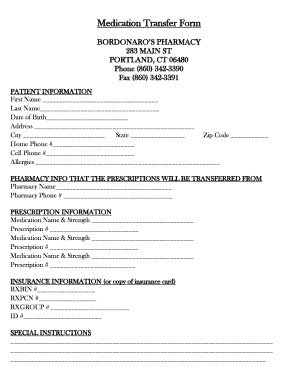 Medication Transfer Form