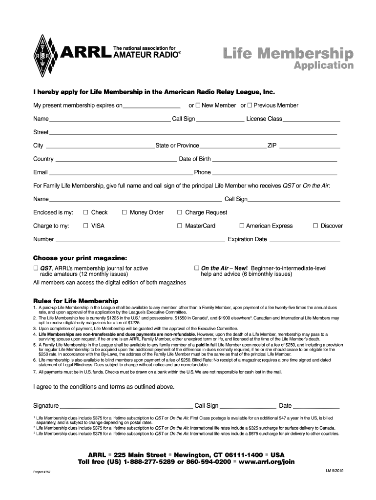  Arrl Membership 2019