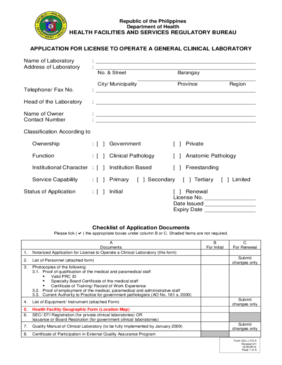  Doh Application Form for Renewal of License to Operate 2014-2024