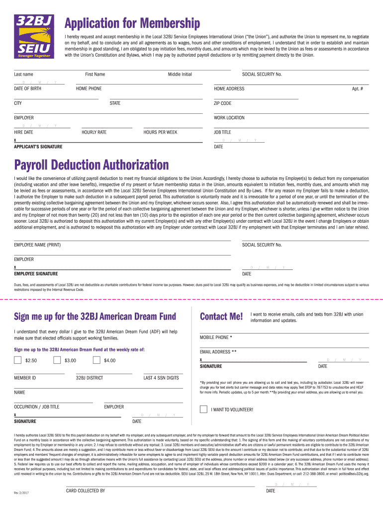 FAQs 32BJ Funds Form