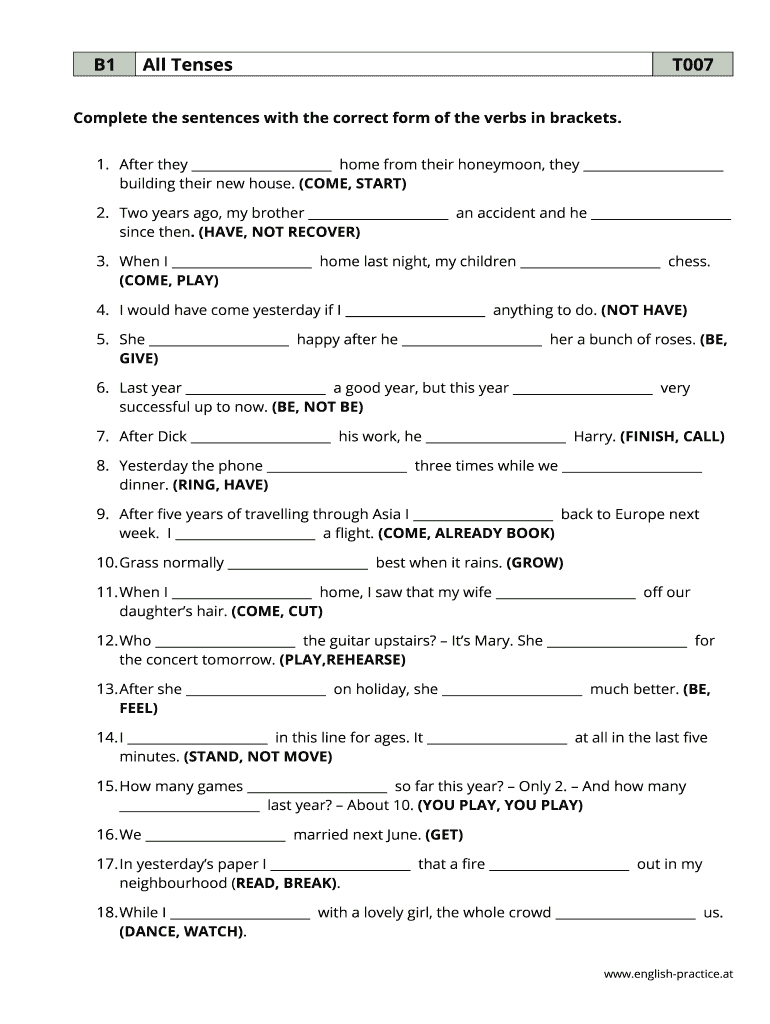 All Tenses T007  Form