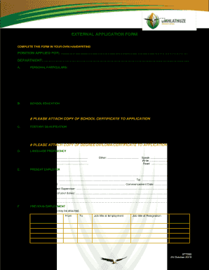 Umhlathuze External Application Form