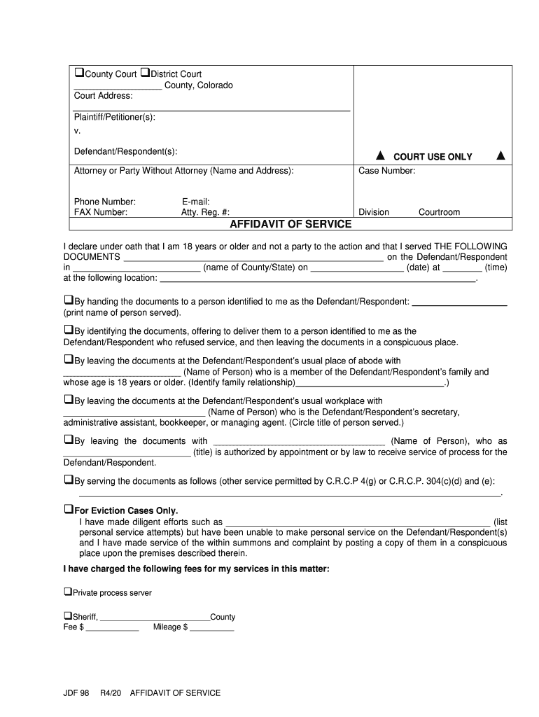 DOCUMENTS on the DefendantRespondent  Form