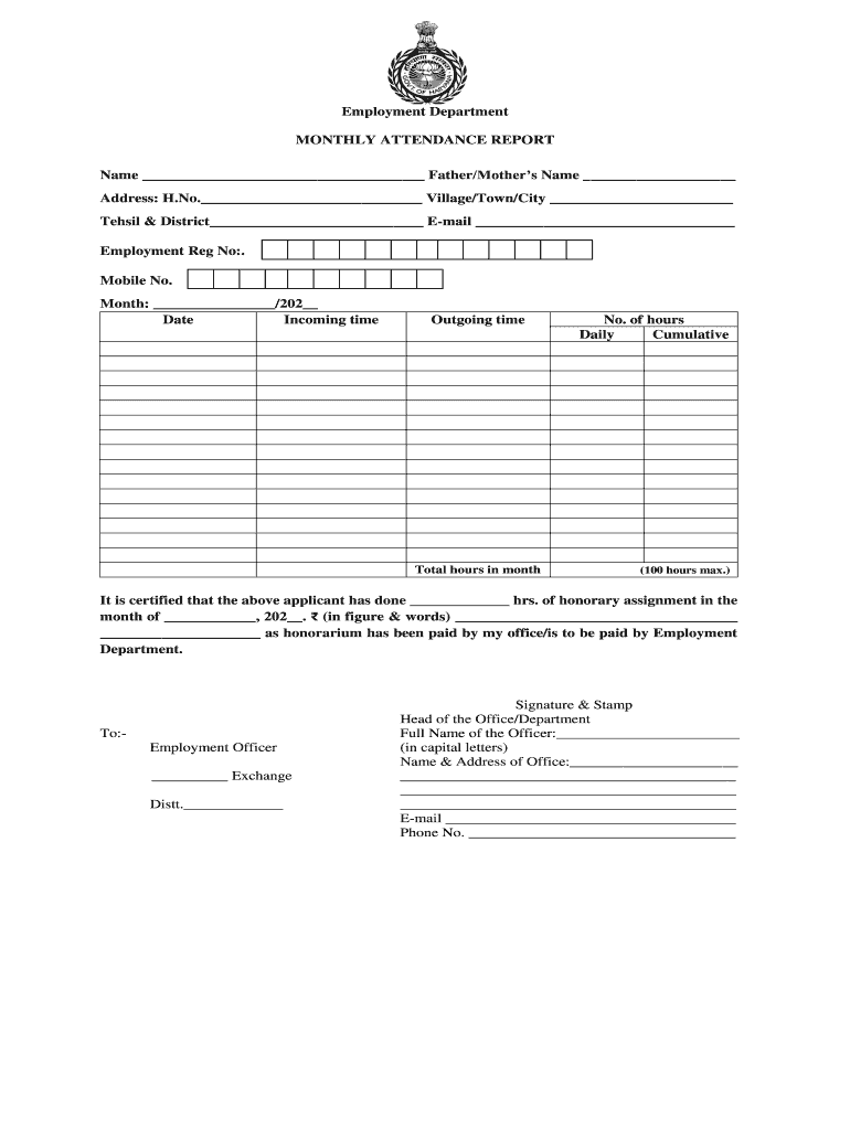 Eems Attendance Format PDF