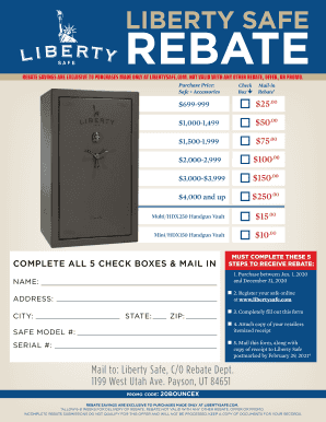 Liberty Safe Rebate  Form