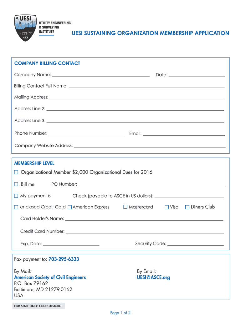 UESI Corporate Membership Application ASCE  Form
