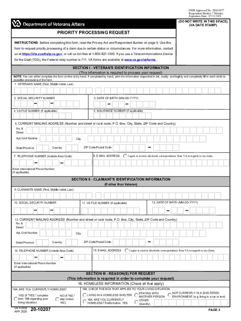 Va Form 20 10207