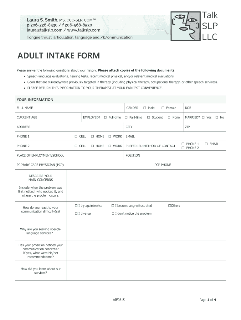  Talk Adult Form 2018-2024