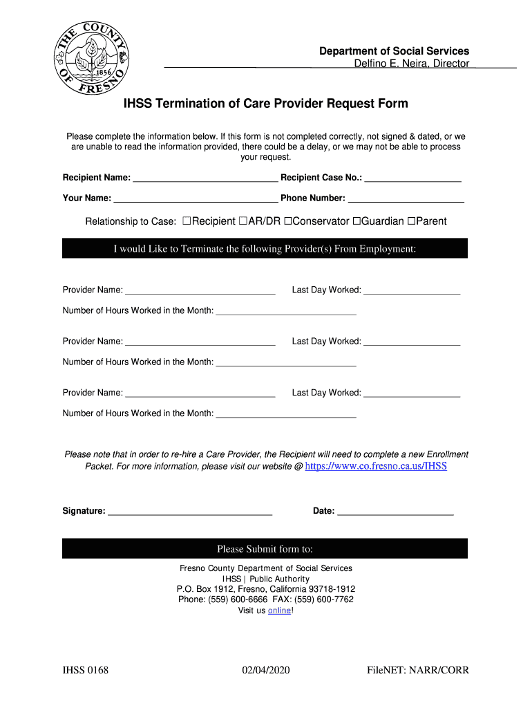 Ihss Provider Termination Form