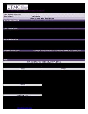  Solid Tumor Test Requisition UPMC Molecular & Genomic 2019