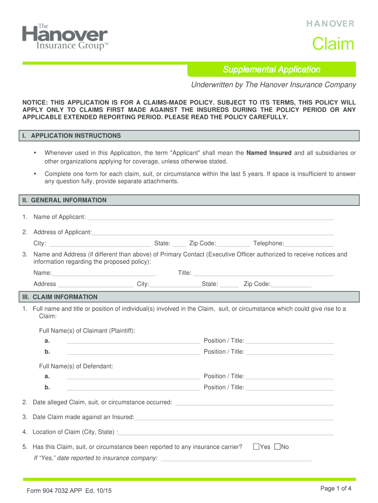  APPLICATION for LAWYERS PROFESSIONAL LIABILITY INSURANCE 2015-2024