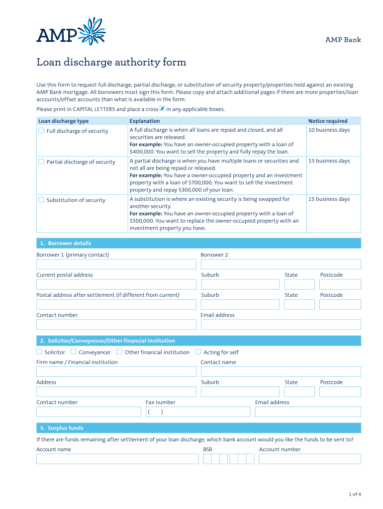  Amp Discharge Form 2018-2024