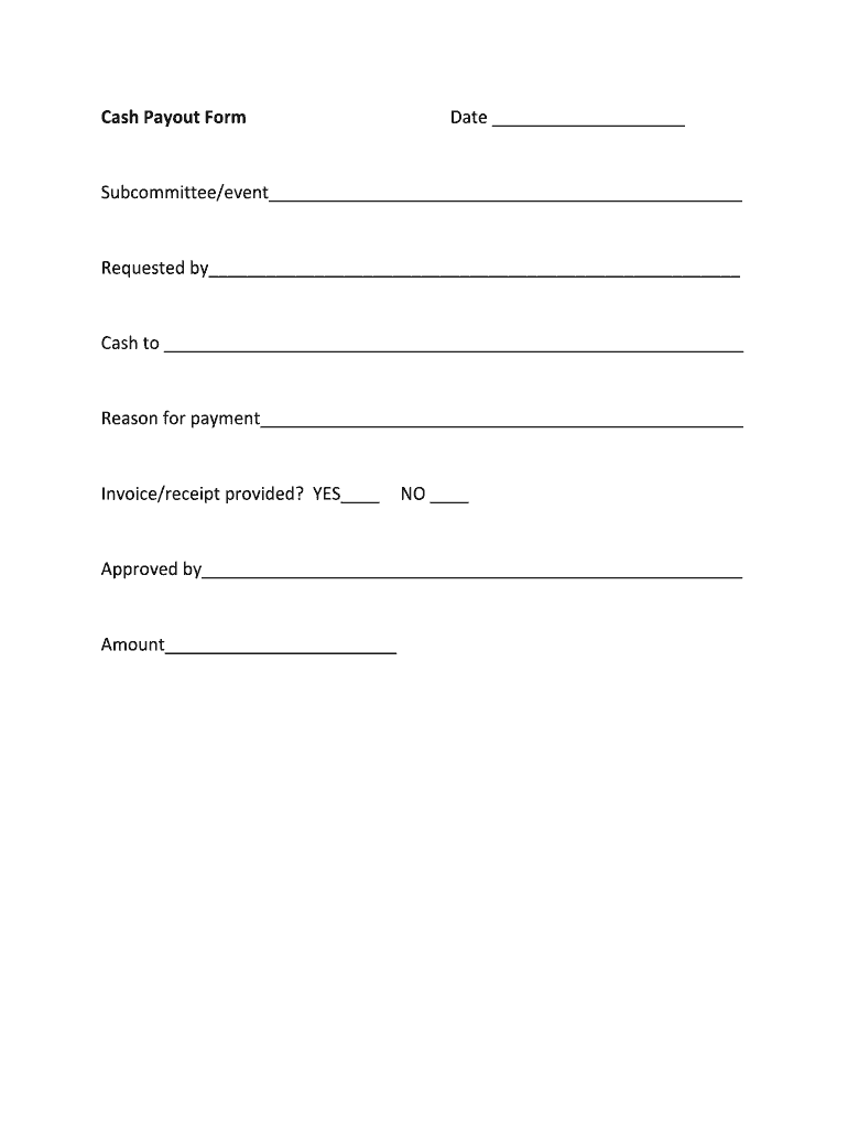 Cash Payout Form