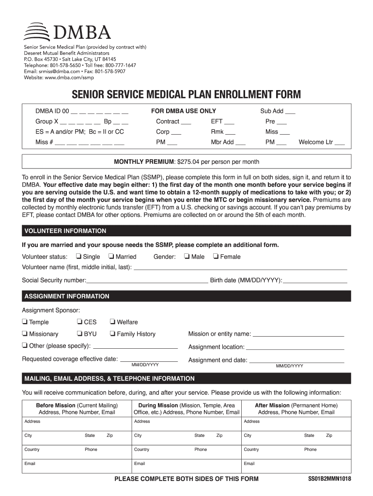  Senior Service Medical Plan Provided by Contract with 2018-2024