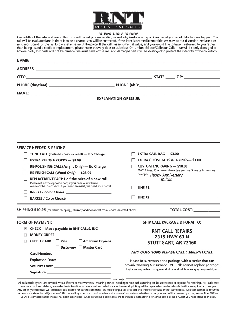 For Repairs Net  Form