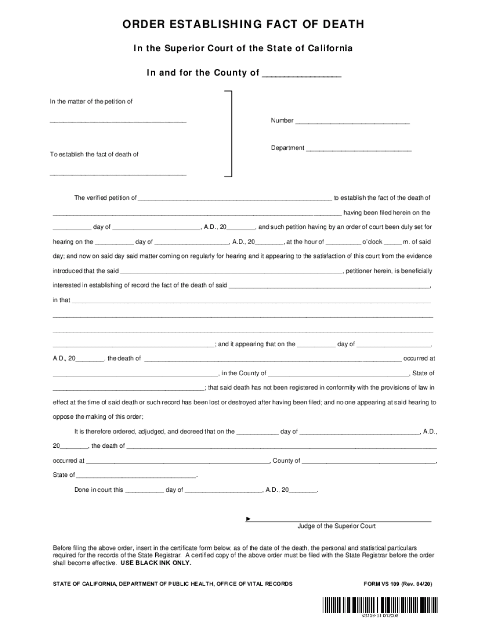  Court Order Delayed Registration of Death VS109 2020-2024