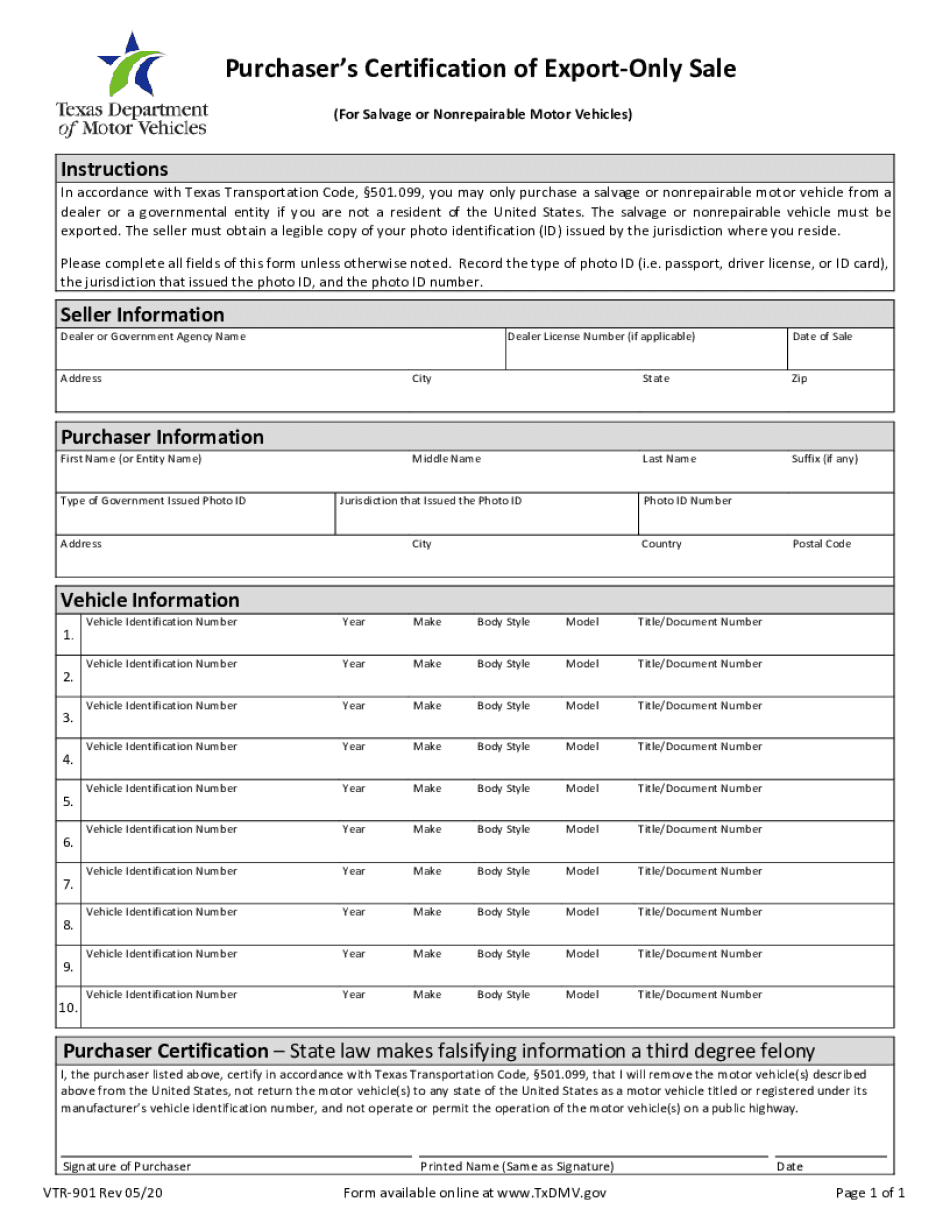 In Accordance with Texas Transportation Code, 501  Form