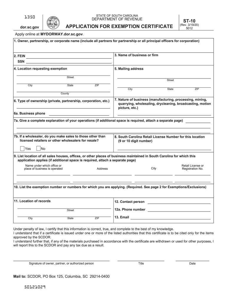  Registration Forms South Carolina Department of Revenue 2020-2024